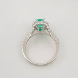Anillo Halo Esmeralda 90pts 2.85g / T6 1/2 Plata 925