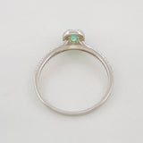 Anillo Halo Cuadrado Esmeralda 0.15pts 1.3g / T7 3/4 Plata 925