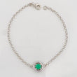 Pulso Aro Seguido Halo Esmeralda 0.38pts 2.15g / 7 in / 1.28mm Plata 925