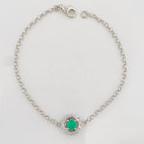 Pulso Aro Seguido Halo Esmeralda 0.38pts 2.05g / 6 3/4 in / 1.6mm Plata 925