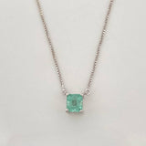 Cadena Cuatro Garras Esmeralda 0.55pts 2.2g / 18 in / 0.8mm Plata 925