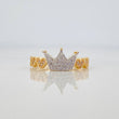 Crown Hearts Ring 2.85 g / T6 3/4 Two Yellow White Gold 18K