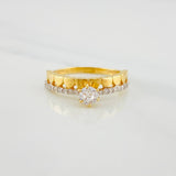 Solitaire Ring Heart Channel 2.4 g / T6 Two Yellow White Gold 18K