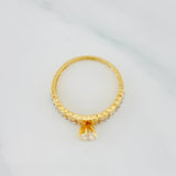 Solitaire Ring Heart Channel 2.4 g / T6 Two Yellow White Gold 18K