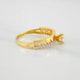 Solitaire Ring Heart Channel 2.4 g / T6 Two Yellow White Gold 18K