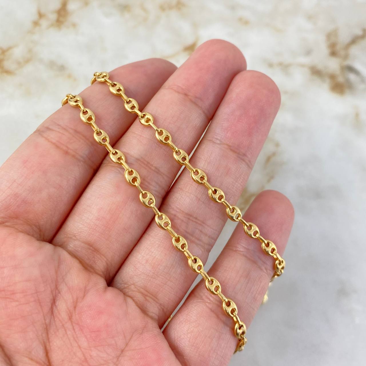 GC Chain Charm Name Custom 8.4gr / 50cm / 3.3mm Chain 4.75gr - Charm 3.6gr Yellow Gold *