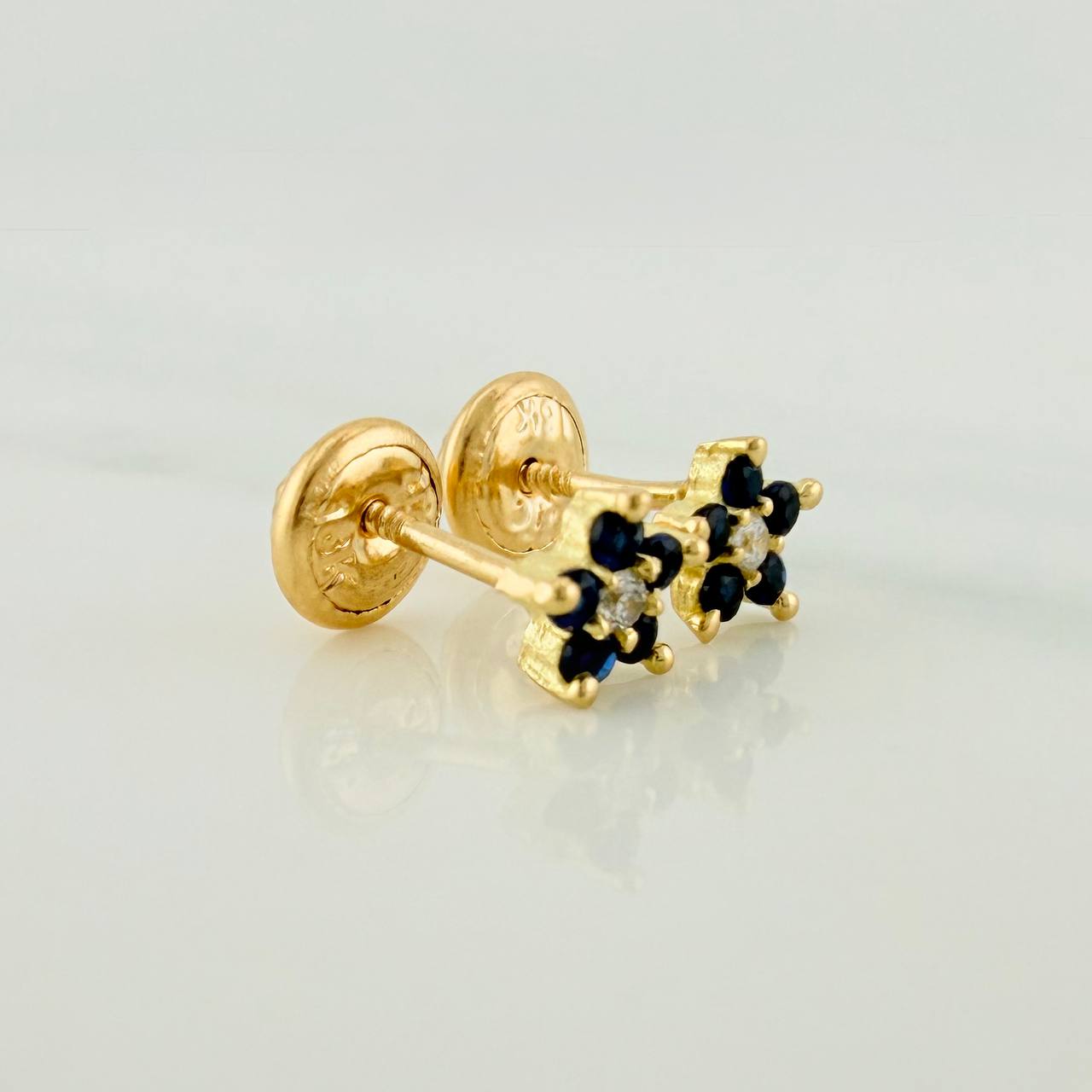 Topos Flor 0.85gr / 3mm Oro Amarillo 18K &
