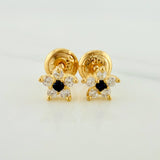 Flower Stud Earrings 0.85gr / 3.4mm Yellow Gold 18K &