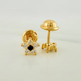 Flower Stud Earrings 0.85gr / 3.4mm Yellow Gold 18K &