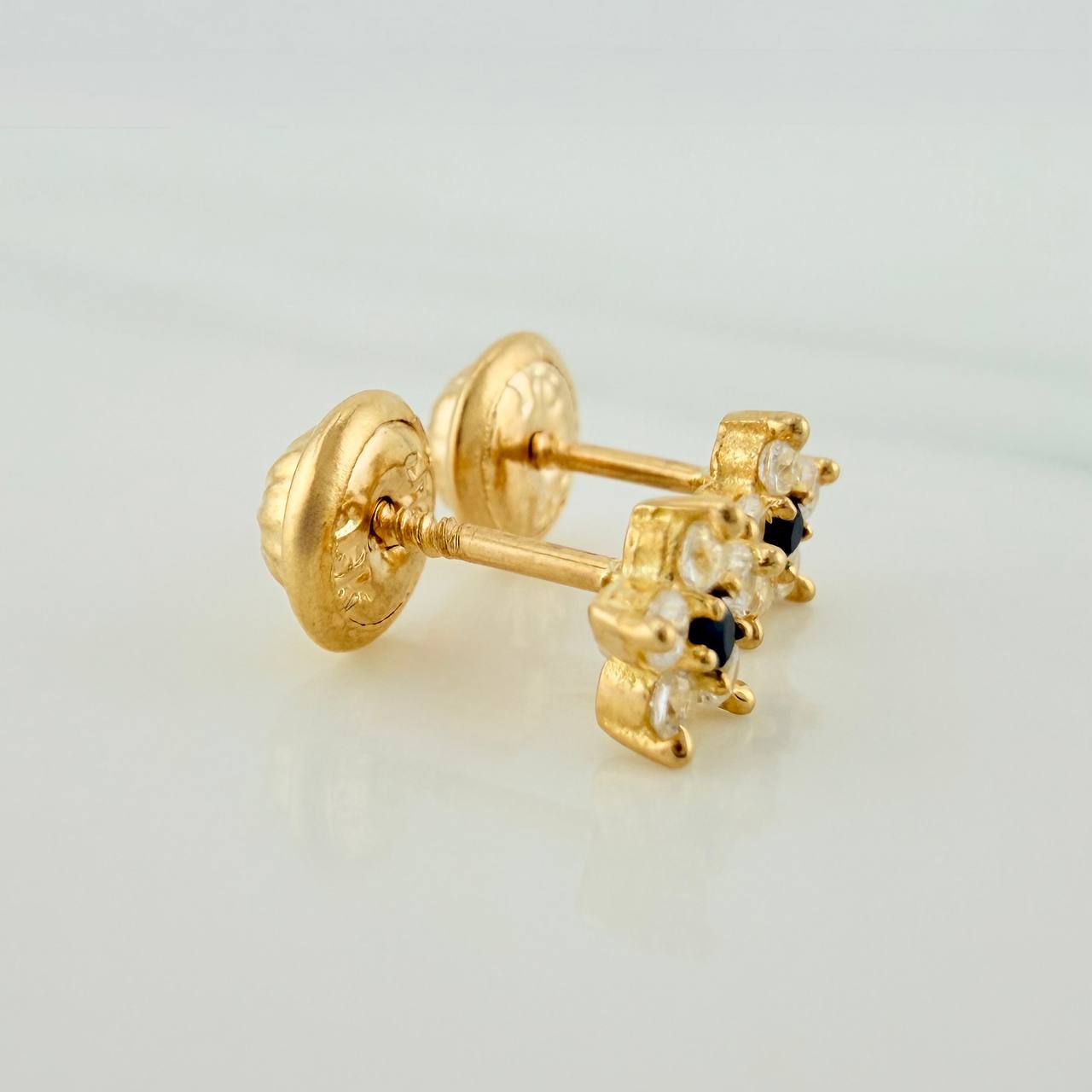 Flower Stud Earrings 0.85gr / 3.4mm Yellow Gold 18K &