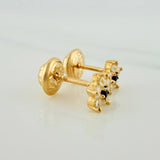 Flower Stud Earrings 0.85gr / 3.4mm Yellow Gold 18K &