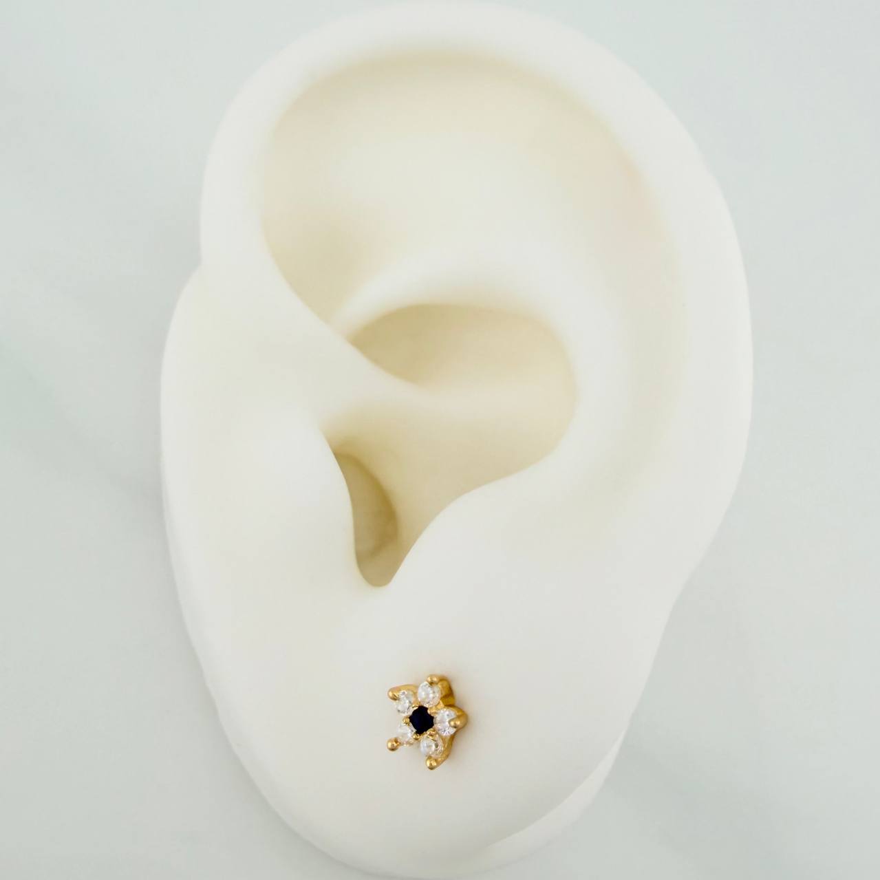 Flower Stud Earrings 0.85gr / 3.4mm Yellow Gold 18K &