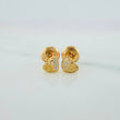 Heart Half Sparkle Stud Earrings 0.65gr / 4.49mm Yellow Gold 18K &