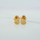 Topos Corazón Medio Destello 0.6gr / 4mm Oro Amarillo 18K &