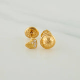Topos Corazon Medio Destello 0.6 g / in / 3.98 mm Oro Amarillo 18K