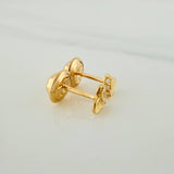 Heart Half Sparkle Stud Earrings 0.65gr / 4.49mm Yellow Gold 18K &