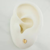 Topos Corazon Medio Destello 0.6 g / in / 3.98 mm Oro Amarillo 18K