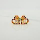 Heart Stud Earrings 0.9gr / 7.37mm Yellow Gold 18K &