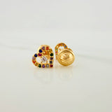 Heart Stud Earrings 0.9gr / 7.37mm Yellow Gold 18K &