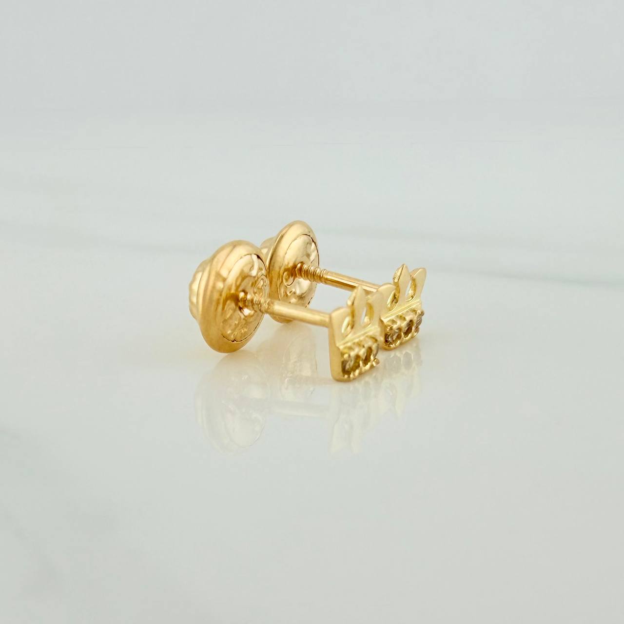 Crown Stud Earrings 0.65gr / 2.8mm Yellow Gold 18K &