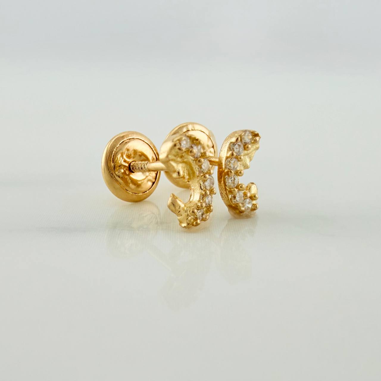 Virgin Mary Stud Earrings 0.75gr / 4.5mm Yellow Gold 18K &