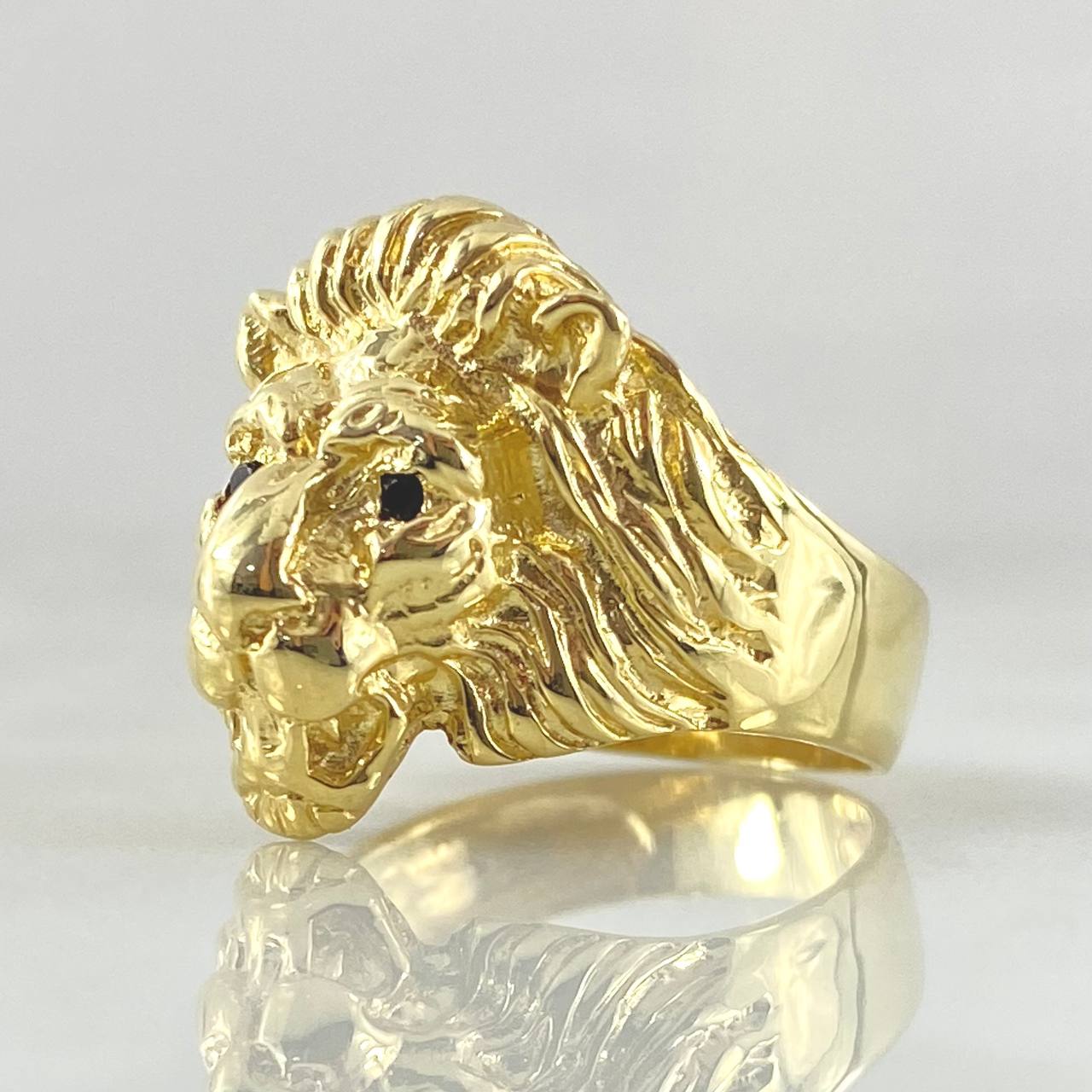 Lion Face Ring 6.9gr / Size 8 1/4 / 18K Yellow Gold