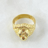 Lion Face Ring 6.9gr / Size 8 1/4 / 18K Yellow Gold