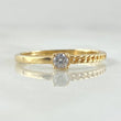 Solitaire Half Cuban Ring 1.6gr / Size 7 / 18K Yellow Gold