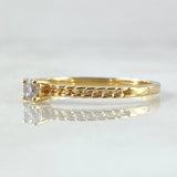 Solitaire Half Cuban Ring 1.6gr / Size 7 / 18K Yellow Gold