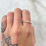 Solitaire Half Cuban Ring 1.6gr / Size 7 / 18K Yellow Gold