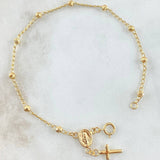 Bracelet Denarius Virgin Miraculous Cross 2.25gr / 17cm / 18K Yellow Gold