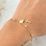 Bracelet Denarius Virgin Miraculous Cross 2.25gr / 17cm / 18K Yellow Gold