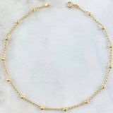 Military Style Anklet 2.4gr / 10.2in / 18K Yellow Gold