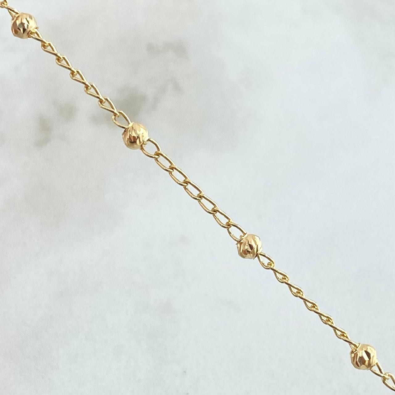 Military Style Anklet 2.4gr / 10.2in / 18K Yellow Gold