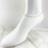 Military Style Anklet 2.4gr / 10.2in / 18K Yellow Gold
