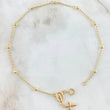 Denario Virgin Miraculous Cross Anklet 2.7gr / 9.6in / 18K Yellow Gold