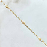 Denario Virgin Miraculous Cross Anklet 2.7gr / 9.6in / 18K Yellow Gold