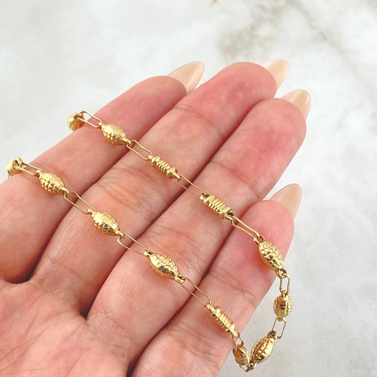 Rustic Granada Chain 8.95gr / 60cm / 18K Yellow Gold