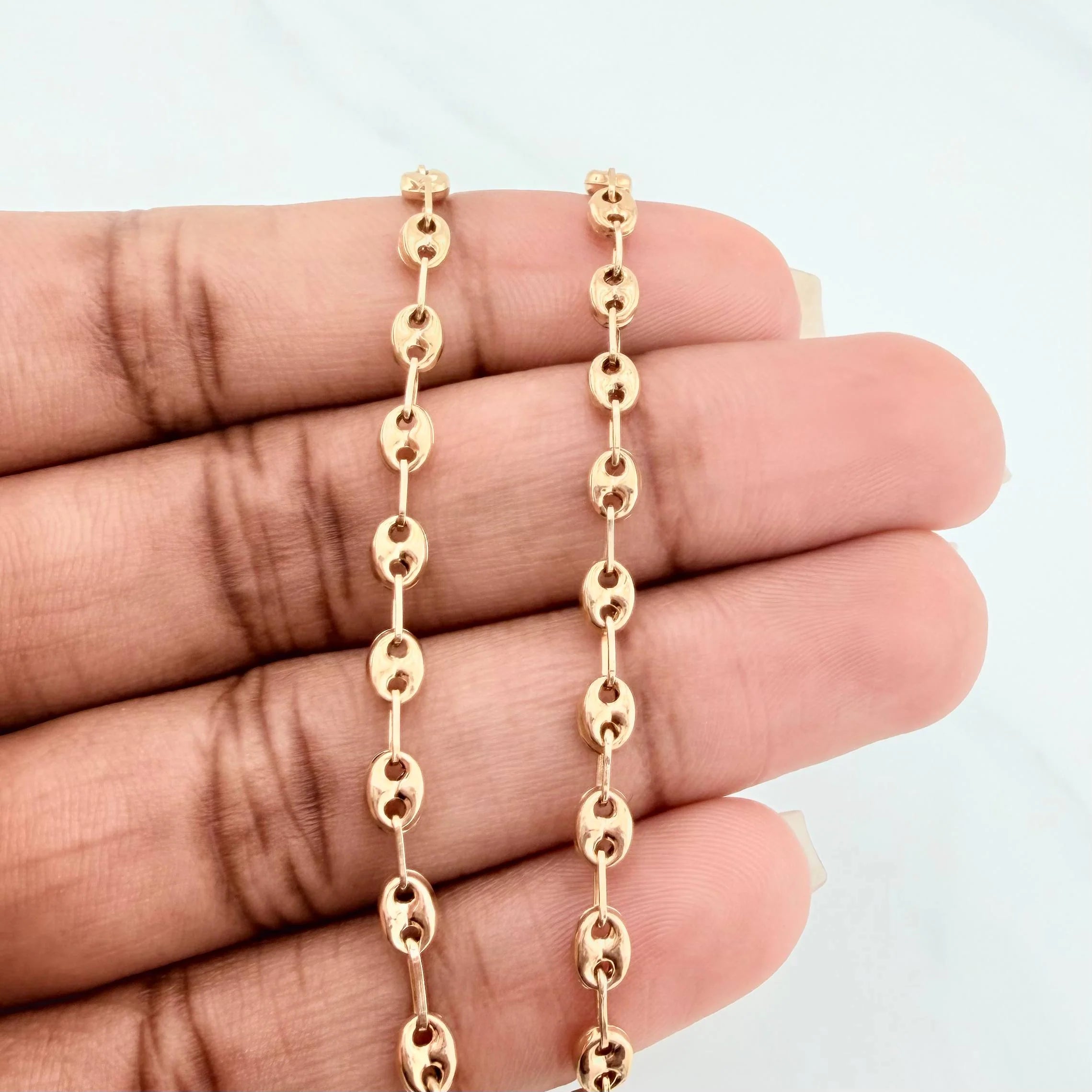 18K Yellow Gold Anklet Gc 2.85 g / 9 3/4 in / 3.2 mm