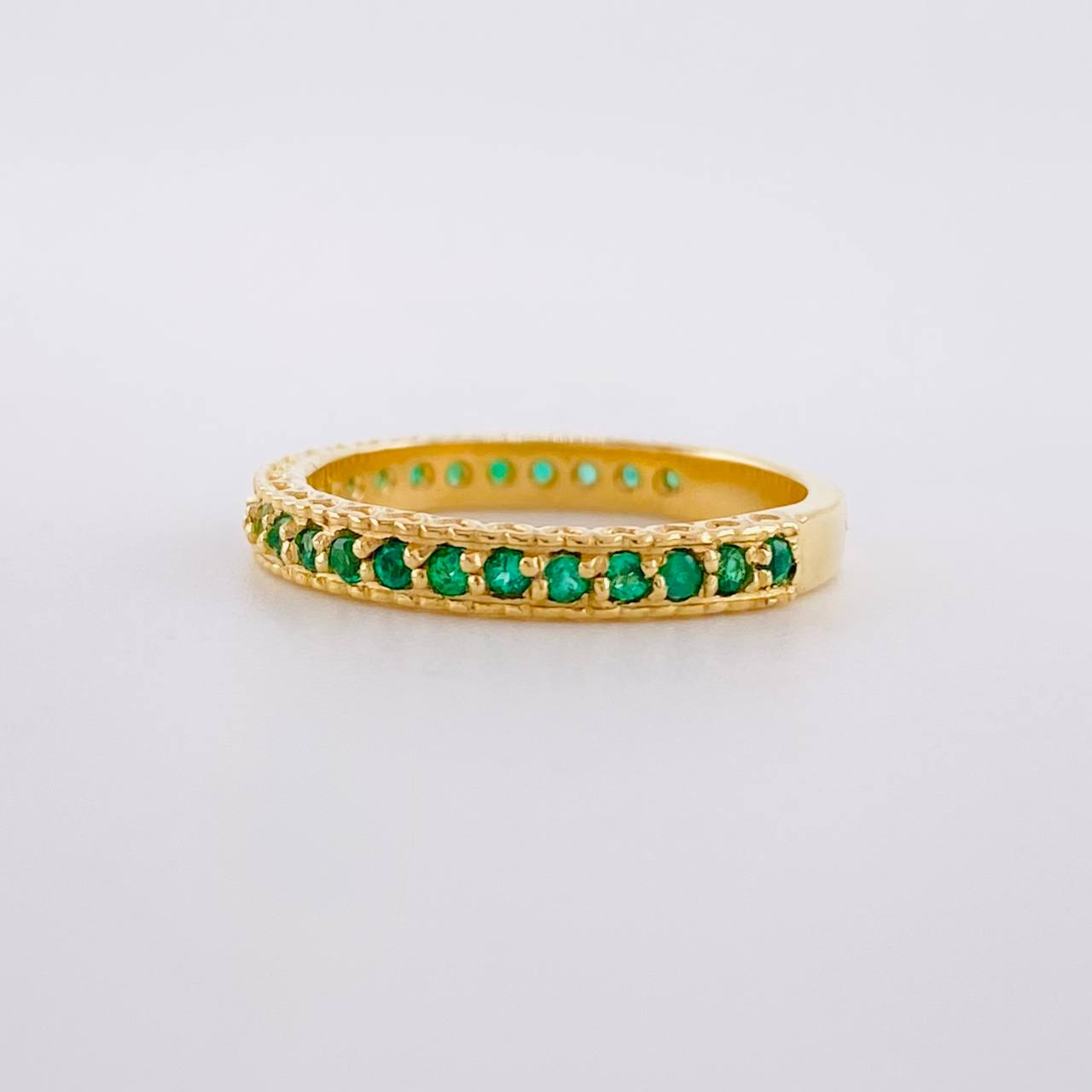 Dense Hearts Emerald Ring 27pts 2.7g / T5 1/4 Yellow Gold 18K