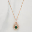 Set Paperclip Chain + Halo Drop Pendant / 1.95g / 18 in Rose Gold 18K