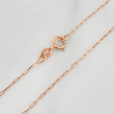 Set Paperclip Chain + Halo Drop Pendant / 1.95g / 18 in Rose Gold 18K