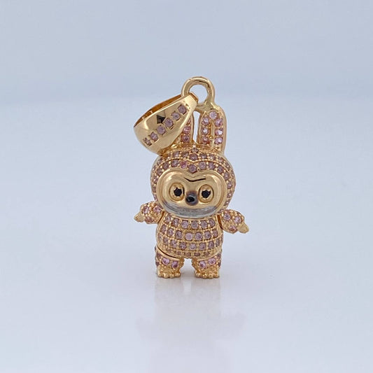 Dije Conejo Sonriente 6.15gr / 1 1/2 in / Dos Oros Amarillo Blanco 18K &