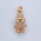 Dije Conejo Sonriente 6.15gr / 1 1/2 in / Dos Oros Amarillo Blanco 18K &