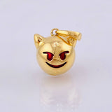 Dije Emoji Diablo 3.3gr / 2cm / Texturizado Rojo Oro Amarillo 18K *
