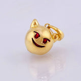 Dije Emoji Diablo 3.3gr / 2cm / Texturizado Rojo Oro Amarillo 18K *