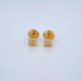 Stud Earrings Clover 0.65gr / 3.4mm 18K Yellow Gold %