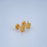 Stud Earrings Crown 1.05gr / 18K Yellow Gold %