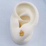 Stud Earrings Crown 1.05gr / 18K Yellow Gold %