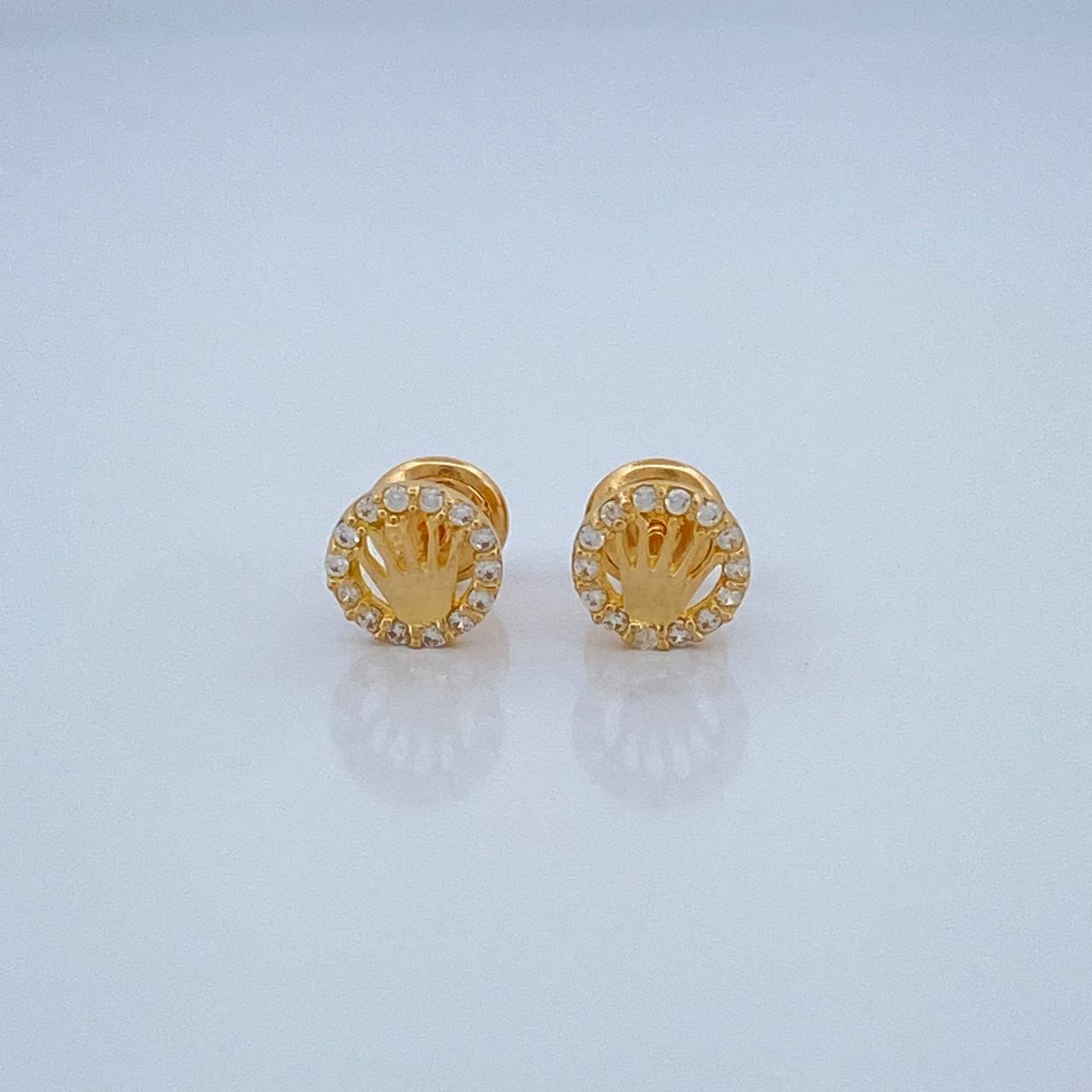 Crown Stud Earrings 1.05gr / 6.75mm 18K Yellow Gold %